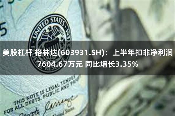 美股杠杆 格林达(603931.SH)：上半年扣非净利润7604.67万元 同比增长3.35%